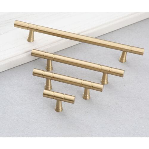 Brass Cabinet Handles Drawer Pulls Knobs Wardrobe Handle Kitchen Cabinet Knob Gold Solid Brass Furniture Door Handles