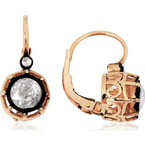 Symbol Gold 0.83 Carat Diamond Solitaire Earring Piece Jewelry Rope Chain Charm Earring Jacket Bead Figure For Women