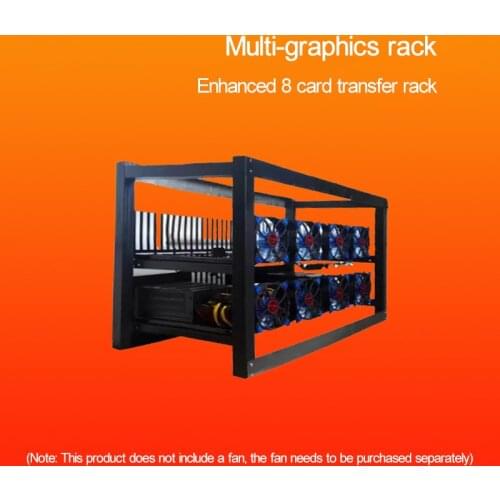 8 GPU Graphics Card Rack Multi-Graphics Dual Power Supply Rack Chassis Metal Fuselage Dual Power Supply Server Rack ATX/MATX