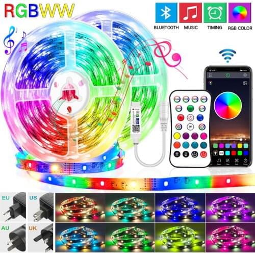 RGBWW Bluetooth LED Strip Light RGB 5050 5M-30M DC 12V LED strip Ribbon diode tape Bluetooth Controller power adapter for Home
