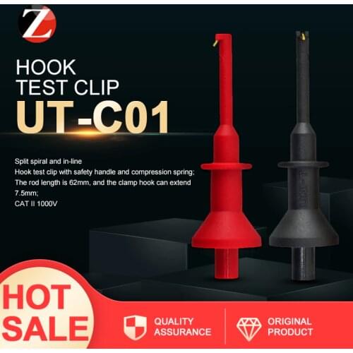 Testing Clip Multimeters UNI-T UT-C01 two pairs Accessories 62mm Probe Length Portable Appliance TestingTest Hook Clip UT-C01