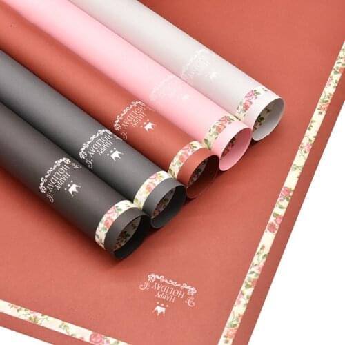 20pieces Flower Packaging Paper DIY Scrapbook Paper Birthday Gift Bouquet Wrapping Paper Decorative Craft