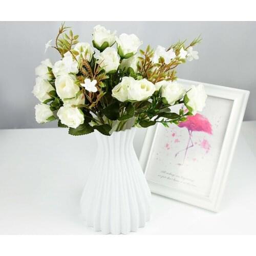 1 Bundle 10heads Artificial Rose Silk Flowers Home Decor Garden Bride Bouquet Wedding Accessories Craft DIY Gifts Fake Flower