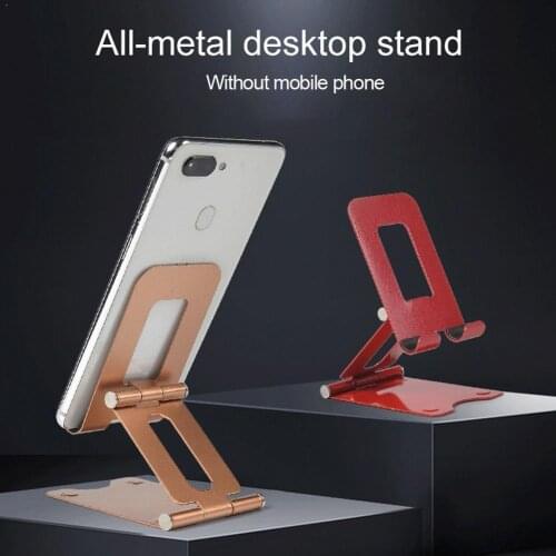 1PC Creative Double Folding Lazy Holder Adjustable Aluminum Bracket Mobile Stand Phone Desktop Tablet Holder Portable Cell Y5O0
