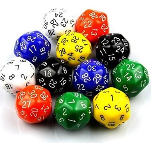 10PCS , Digital Dice Puzzle Game Send Children ,30 Sided Die RPG D&D With Free Shipping