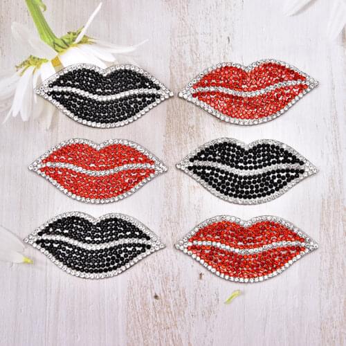 Sequined Mouth Patches DIY Embroidery Iron On Lip Appliqued Garment Stickers Decoration Jeans Bags Shoes Motif Badge