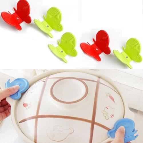 5pcs/ pack Insulated Heat glove Butterfly Clip Kitchen Organizer Silicone Pot Anti-scalding clip
