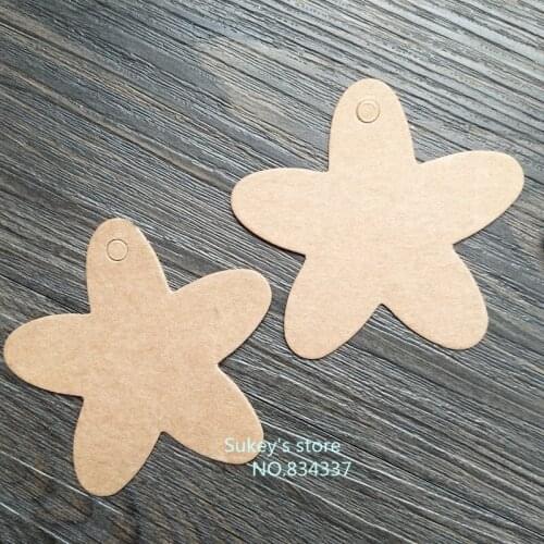 50pcs/lot 6x6cm Flower type blank label Vintage cowhide paper gift tags,bookmarks,message card diy decoration