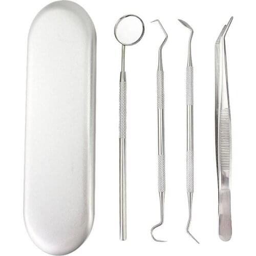 6pcs Stainless Steel Oral Dental Tools Scaler Kits Tartar Plaque Remover Sets Spatula Mouth Mirror Dental Kit Instrument