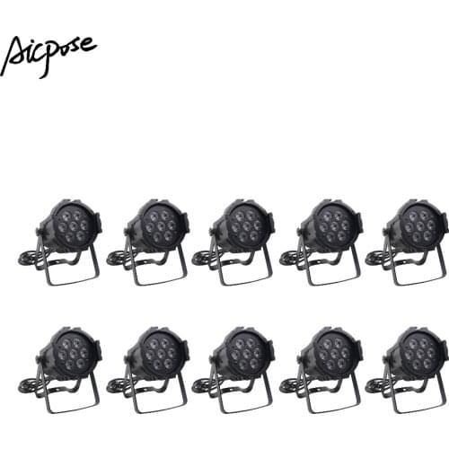10Pcs/lots 7x10W Par Light RGBW 4in1/ RGBWA 5in1/RGBWA UV 6in1 Aluminum Led Par DMX Control Lights For Wedding Bar Disco Stage L