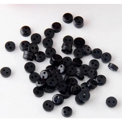 Free shipping -100Pcs Round Black Resin Sewing DIY Handmade Shirt Buttons 2 Holes Pattern Scrapbooking 6mm J2792-100