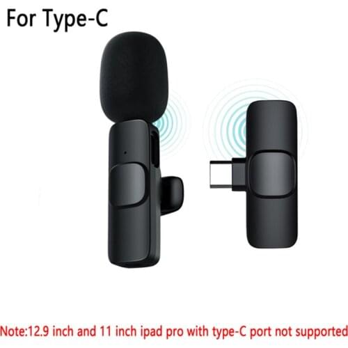 Plug Play Wireless Lavalier Microphone Portable Video Record Mini Mic for IPhone Android Live Broadcast Gaming Phone Microfonoe