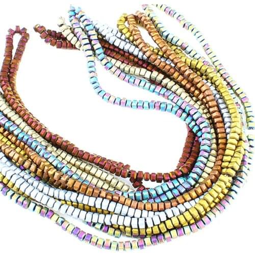 Shiny Natural Stone Hematite Color Plated Flat Round Separator Beads Jewelry DIY Necklace Bracelet Earrings Jewelry Accessories