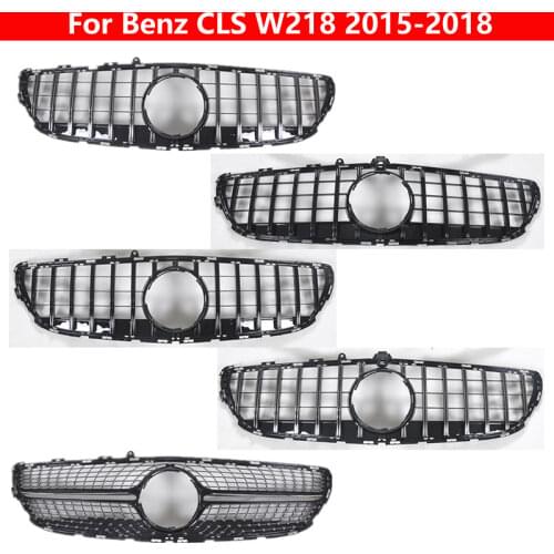 For Mercedes-Benz CLS W218 2015-2018 Car Styling Middle Grille CLS260 CLS400 Diamond GT Front Grill CLS300 CLS350 Vertical Bar