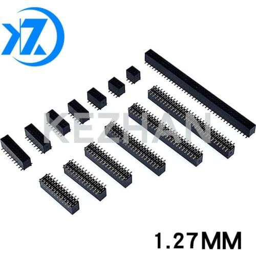 10PCS 1.27MM SMD Double Row Female Socket 2*2/3/4/5/6/7/8/9/10/12/16/20/40/ PIN Female Header Connector