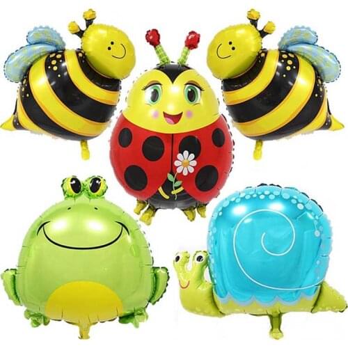 Animal foil balloons Kids toys Beetle Frog Snail Bee Helium balloon Birthday party supplies Children day gift 25pcs/lot