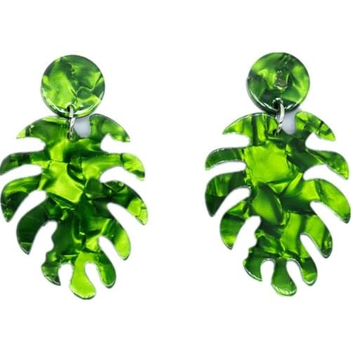 Geometric Shape Original Leaf Acrylic Acetate Plate Pendant Earrings. Korean Fashion Womens Party Gifts