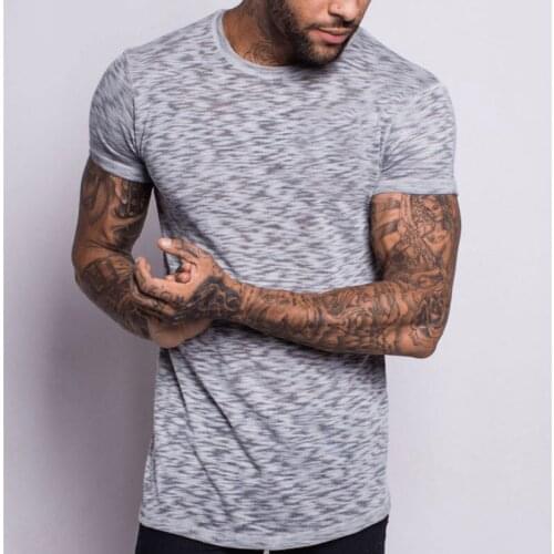 GYMOHYEAH Asia Size 5 Colors Men Quick-drying Breathable Fitness Short Sleeve T-shirts Mens Round Neck Tops Male T Shirts M-XXL