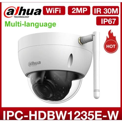 Dahua Wifi IP Camera IPC-HDBW1235E-W 2MP HD 1080P Network cctv Dome cam Support H.265 IR 30m IP67 IK10 SD card ONVIF Waterproof