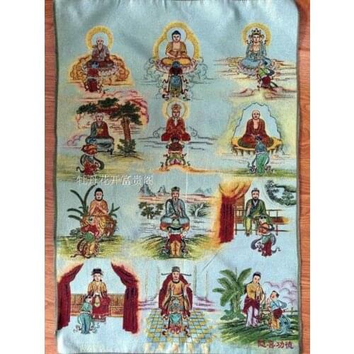 Chinese Antique collection the Thangka embroidery buddha diagram