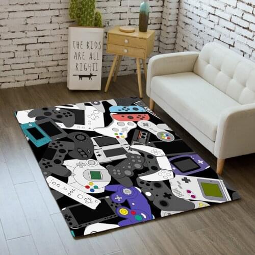 Nordic Style Living Room Carpets Game Console Print 3D Carpet Boys Bedroom Bedside Rug Non-slip Children Play Floor Area Rug