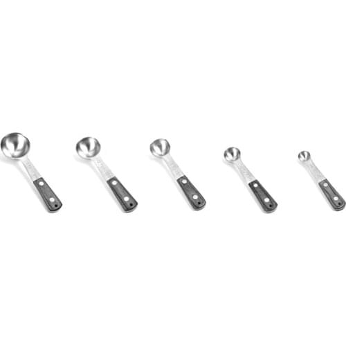 Kitchen Baking Measuring Cup of Thickened Stainless Steel Measuring Spoon Wooden Handle Seasoning