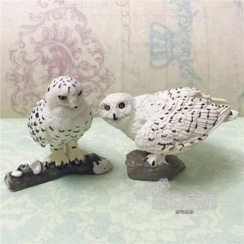 Small pvc figure animal model bird Snow owl white owl raptor 2pcs/set
