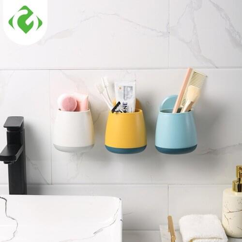 Multifunctional Wall Mount Shaver Storage Rack Organizer Toothbrush Holder Toothpaste Storage Rack Bathroom Accessories GUANYAO