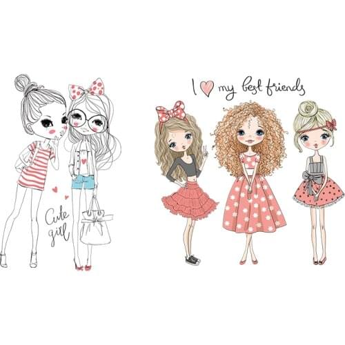 NEW Sister Diy Girls Patches Girl Fashion Washable Patches Non-Toxic Easy Wear T-shirts Heat Transfer Patches Vinyl Stickers