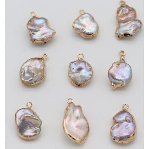 New 5PCS Natural Freshwater Pearl Necklace Pendant Irregular Charms Pendant for Jewelry Making DIY Necklace Size 12x20-18x23mm