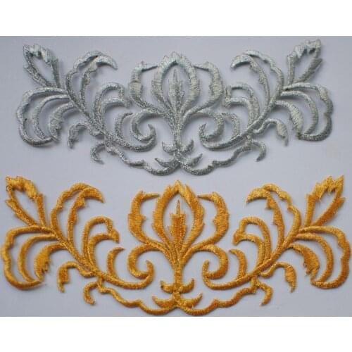 New Handmade DIY Material Dress Embroidered Cloth Stickers Gold and Silver Hot Flower Wedding Accessories Tools