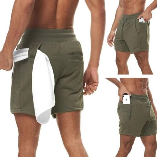New Male Gym Bodybuilding Sportswear Mens sports five-point straight Pants solid color outdoor fitness jogging Casual shorts