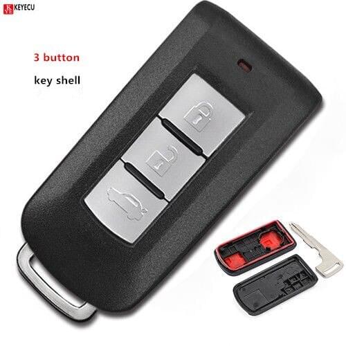 Keyecu New Replacement Remote Key Shell Case Fob 3 Button for Mitsubishi Lancer Outlander 2008 2009 2010 2011 2012 2013 - 2016