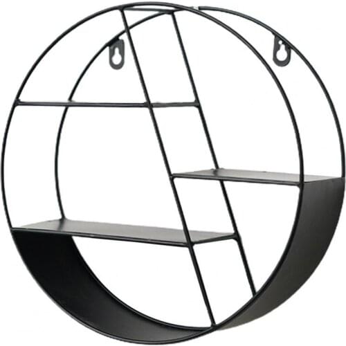 Storage Organizer Floating Geometric Figure Smooth Lines Iron Creative Round Shape Storage Rack Home Decorative Shelves