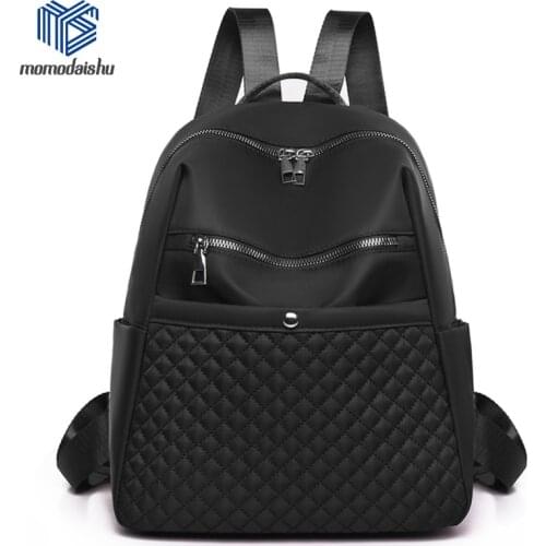 2021 Casual Nylon Backpacks Women Black Waterproof School Bags For Teenage Girls High Quality Fashion Backpack Mochila
