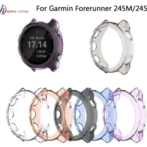 Transparent Protective Case Cover for Garmin Forerunner 245 / 245M Smart Watch TPU Protective Case Protection Cover Shell