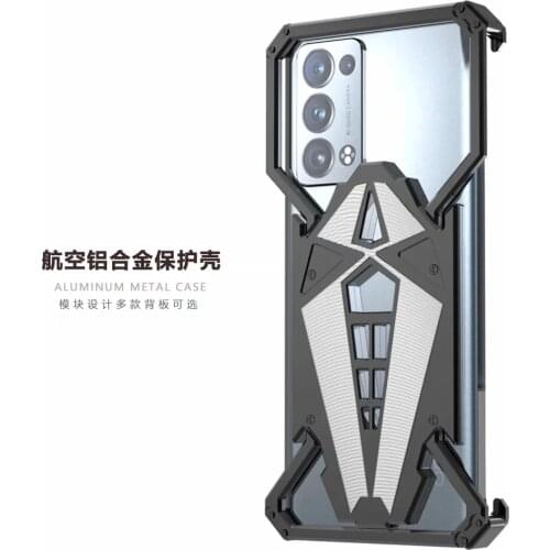 Luxury Shockproof Aluminum Metal Armor Ring Case For Oppo Reno 6 Reno6 Pro Plus + Aluminium Bumper Case Metal Frame Cover