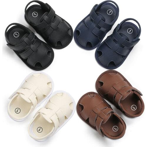 Baby Summer Sandals For 0-18 Months Boy Girl Slippers Toddler Kids Nursery School First Walkers PU Leather Shoes