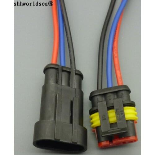 Shhworldsea 3Pin 14cm 1.5mm Car Electrical Wire Connector Plug With Electrical Wire Cable Car Auto Truck Wire Harness