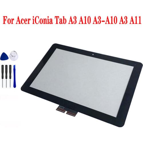 Black Touch screen Sensor Digitizer Glass For Acer For iConia Tab A3 A10 A3-A10 A3 A11 Tablet PC Repair Replacement + Tracking