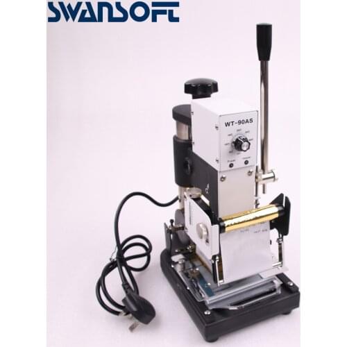 SWANSOFT 220V/110V Manual Hot Foil Stamping Machine Card Tipper Embossing Machine For ID PVC Colourful VIP Plastic Cards
