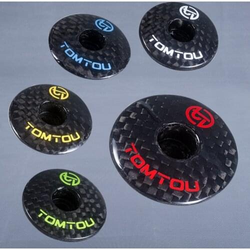 TOMTOU Full 3K Carbon Fiber Bicycle Stem Top Cap 28.6mm Bike Headset Stem Cover 6g 3K Glossy Yellow Green Red White Blue
