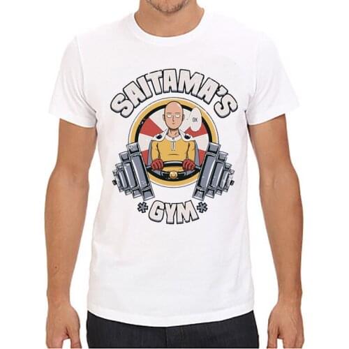 High Quality Casual Printing Tee Saitama Ok One Punch Man Anime Manga Gymer Workout Funny Joke Men T Shirt Tee Summer T-shirt