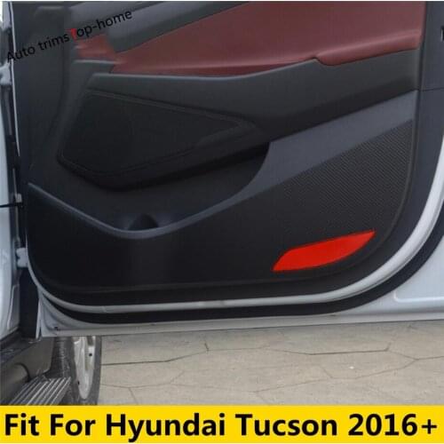 Microfiber Leather Car Door Anti-Kick Pad Protection Decor Cover Film Trim Accessories Interior For Hyundai Tucson 2016 - 2020
