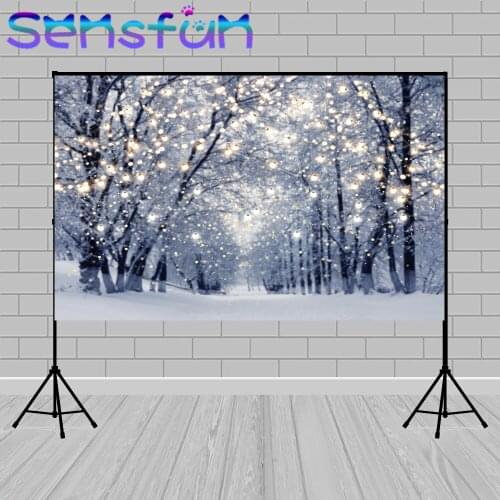 Winter photography background glitter forest christmas snow backdrop photocall Birthday party backdrop for photo studio