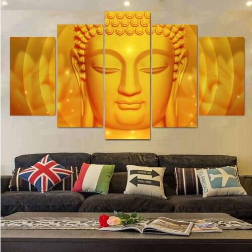 Golden Buddha Pattern HD Print Canvas Painting Wall Art Picture for Living Room Home Decor