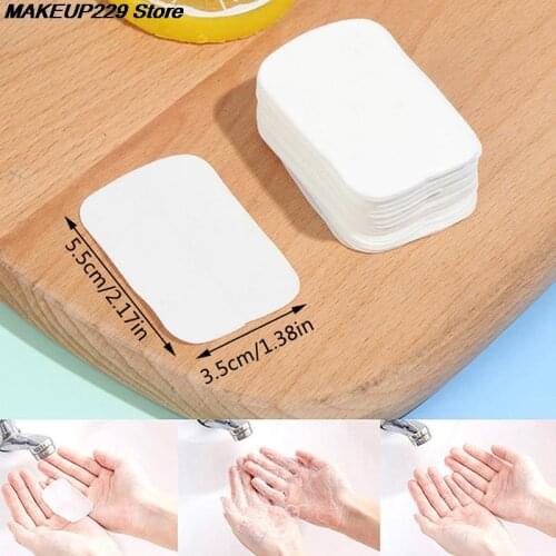 20pcs / 50pcs Washing Hand Bath Clean Scented Slice Sheets Disposable Boxe Soap Portable Mini Travel Soap Paper