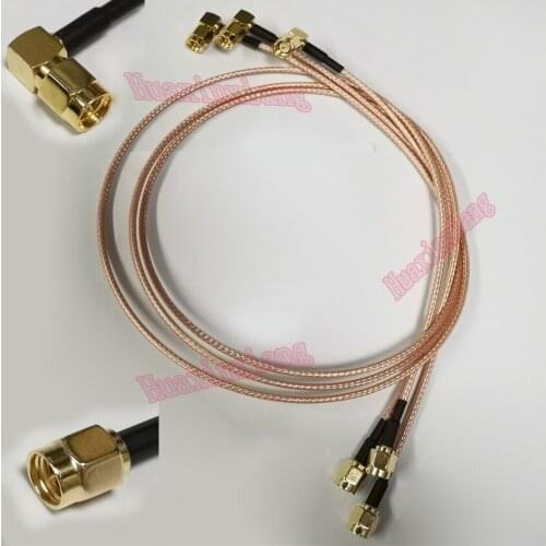 5PCS/Lot Bent SMA-JW To SMA-J Male Adapter Pug Connector RF Coaxial Extension Pigtal Cable RG316 20CM/30CM/50CM/1Meter