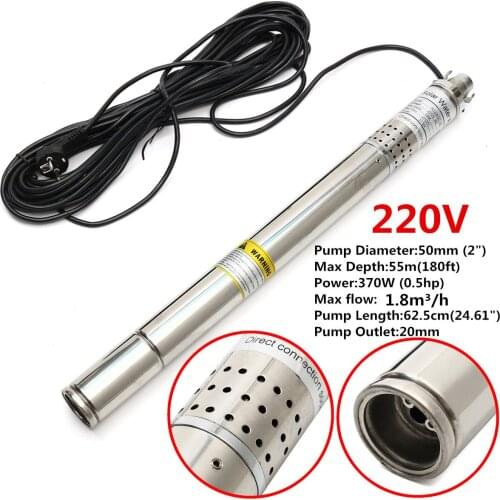 50mm Submersible Bore 0.5 HPdeep well submersible water pump deep well water pump 220V AC 2 inch submersible pump home garden