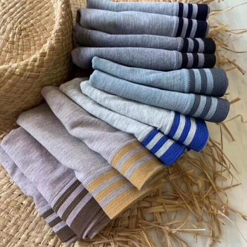 6PC Color Cotton Underwear Mens Underwear Bag Striped Striped Boxer Shorts Seamless High Elastic 40-100KGyoupin